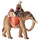 Elefante con joyas y hombre para belén Original Redentor madera Val Gardena 10 cm de altura media s1