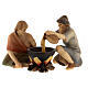 Shepherds Preparing Dinner Scene, 10 cm nativity Original Redeemer model, in painted Valgardena wood s1