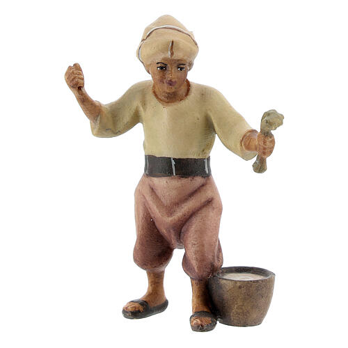 Young camel rider with lying camel Original Redentore Nativity Scene painted wood from Valgardena 10 cm 2
