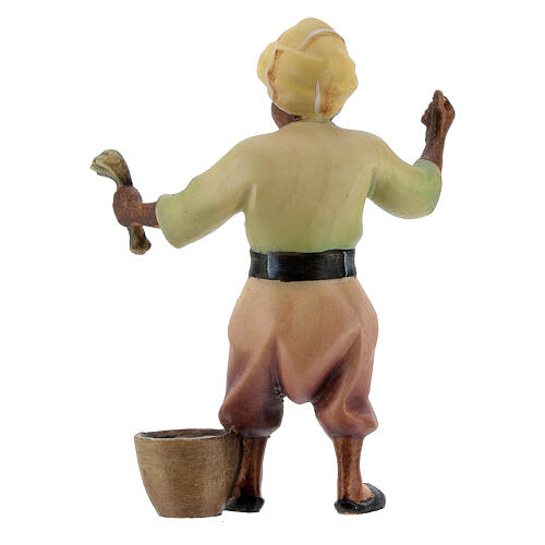 Jeune chamelier avec chameau allongé pour crèche Original Rédempteur bois peint Val Gardena 12 cm 8