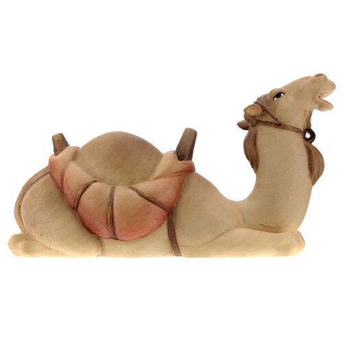 Jeune chamelier avec chameau allongé pour crèche Original Rédempteur bois peint Val Gardena 12 cm 9