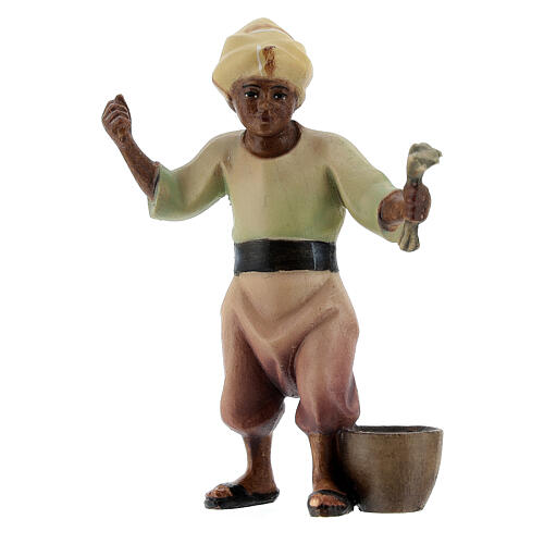 Giovane cammelliere cammello sdraiato presepe Original Redentore legno dipinto in Valgardena 12 cm 2