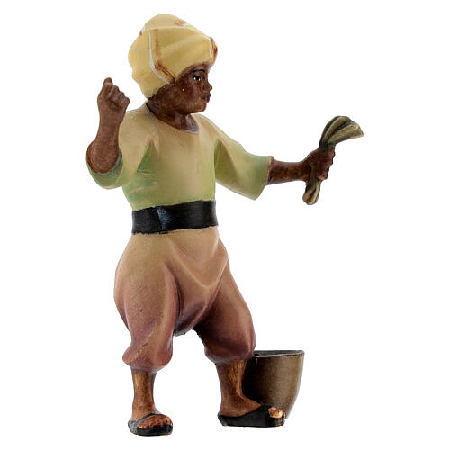 Giovane cammelliere cammello sdraiato presepe Original Redentore legno dipinto in Valgardena 12 cm 6