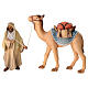 Chamelier adulte avec chameau debout pour crèche Original Rédempteur bois peint Val Gardena 10 cm s1
