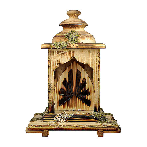 Lantern stable Original Redentore Nativity Scene in painted wood from Valgardena 12 cm  1