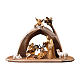 Nativity Scene in arched cave Original Redentore model in painted wood from Valgardena 10 cm - 9 pieces s1