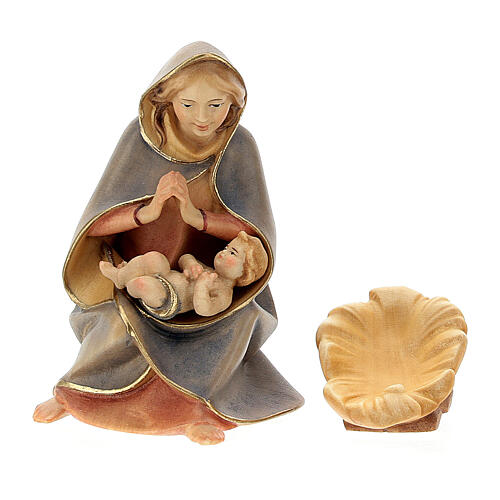 Curved Stable with Holy Family, 12 cm nativity Original Redeemer model, in painted Valgardena wood, 9 figurines 3