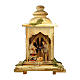 Sainte Famille dans lanterne crèche Original Rédempteur bois peint Val Gardena 12 cm s1