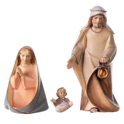 Holy Family statue 10 cm, nativity Original Comet, in painted Val Gardena wood 3