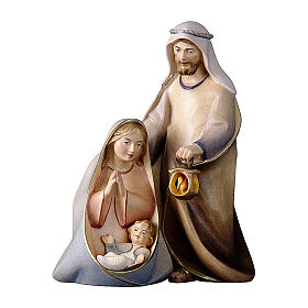 Sainte Famille unie crèche Original Comète bois peint Val Gardena 12 cm