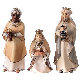 Tres reyes magos belén Original Cometa madera pintada en Val Gardena 10 cm de altura media