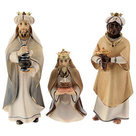 Tres reyes magos belén Original Cometa madera pintada en Val Gardena 12 cm de altura media