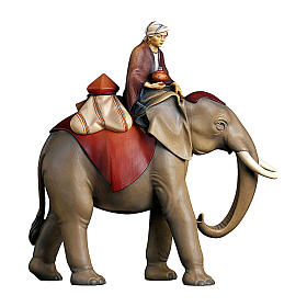 Gruppo elefante con sella gioielli presepe Original Cometa legno dipinto in Val Gardena 10 cm