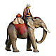 Gruppo elefante con sella gioielli presepe Original Cometa legno dipinto in Val Gardena 10 cm s1