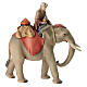 Groupe éléphant avec selle bijoux crèche Original Comète bois peint Val Gardena 12 cm s1