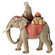Groupe éléphant avec selle bijoux crèche Original Comète bois peint Val Gardena 12 cm s6
