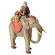 Elephant and rider with saddle jewels 12 cm, nativity Original Comet, in painted Val Gardena wood s2