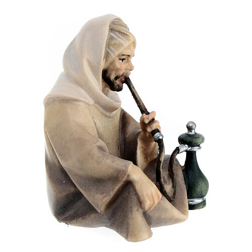 Shepherds around the fire 10 cm, nativity Original Comet, in painted Val Gardena wood 6