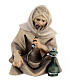 Shepherds around the fire 10 cm, nativity Original Comet, in painted Val Gardena wood s3