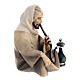 Shepherds around the fire 10 cm, nativity Original Comet, in painted Val Gardena wood s6