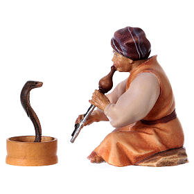 Snake charmer Original Cometa Nativity Scene in painted wood from Valgardena 10 cm