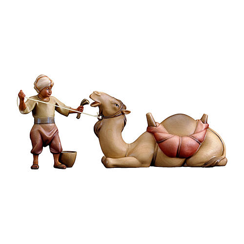 Camel and rider 10 cm, nativity Original Comet, in painted Val Gardena wood 1