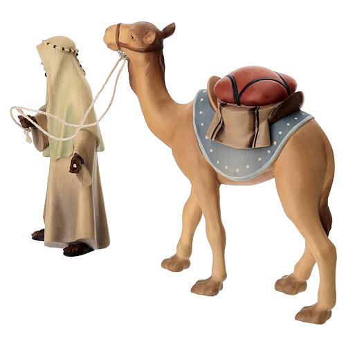 Camel and driver 12 cm, nativity Original Comet, in painted Val Gardena wood 4