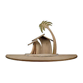 Capanna Cometa stilizzata con ampliamento presepe Original Cometa legno dip Val Gardena 12 cm