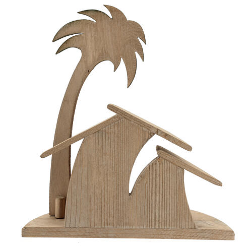 Stylised stable with Star of Bethlehem Original Cometa Nativity Scene in painted wood from Valgardena 10 cm 4