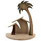 Nativity stable stylized with palm 10 cm, nativity Original Comet, in painted Valgardena wood s1