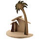 Nativity stable stylized with palm 10 cm, nativity Original Comet, in painted Valgardena wood s2