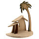 Nativity stable stylized with palm 10 cm, nativity Original Comet, in painted Valgardena wood s3