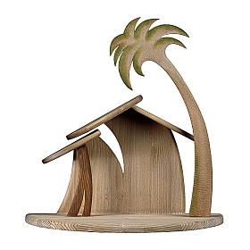 Stylized nativity stable 12 cm, nativity Original Comet, in painted Valgardena wood