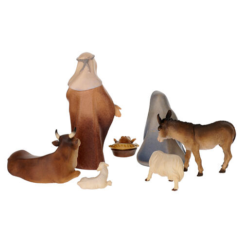 Nativity Scene with sheep Original Cometa model in painted wood from Valgardena 10 cm - 7 pieces 5