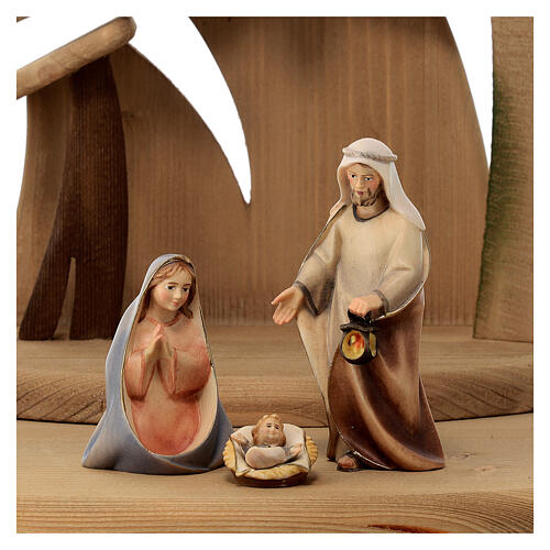Nativity Scene with shepherds Original Cometa model in painted wood from Valgardena 10 cm - 19 pieces 4