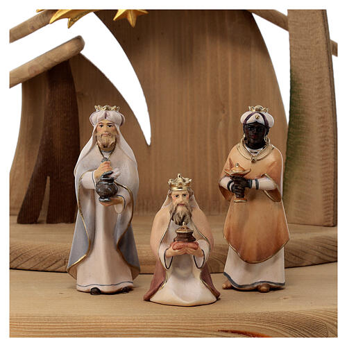 Nativity Scene with shepherds Original Cometa model in painted wood from Valgardena 10 cm - 19 pieces 6