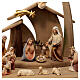 Nativity Scene with shepherds Original Cometa model in painted wood from Valgardena 10 cm - 19 pieces s2