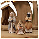 Nativity Scene with shepherds Original Cometa model in painted wood from Valgardena 10 cm - 19 pieces s6