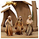 Nativity Scene with shepherds Original Cometa model in painted wood from Valgardena 10 cm - 19 pieces s8