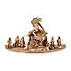 Nativity Scene with shepherds Original Cometa model in painted wood from Val Gardena 12 cm - 19 pieces s1