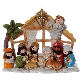 Stable in resin 10 characters, 13.5 cm nativity