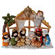 Stable in resin 10 characters, 13.5 cm nativity s1