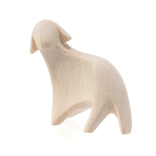 Mouton debout tête gauche stylisé bois naturel Ambiente Design 9,5 cm 3