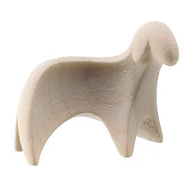 Stylised sheep looking to its right in natural wood Ambiente Design 9.5 cm