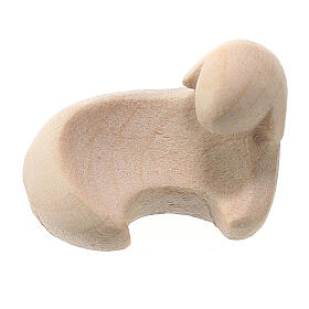 Stylised lamb looking to its right in natural wood Ambiente Design 9.5 cm