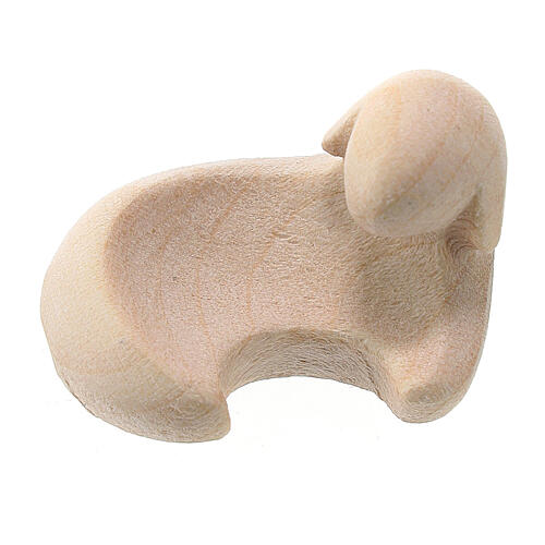 Stylised lamb looking to its right in natural wood Ambiente Design 9.5 cm 1