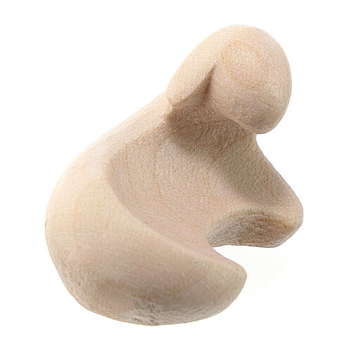 Stylised lamb looking to its right in natural wood Ambiente Design 9.5 cm 3