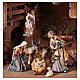 Capanna Notte Sacra con set 27 pz legno dipinto presepe Kostner 9,5 cm s2