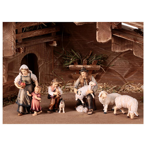 Holy Night Stable 9.5 cm, nativity Kostner, in painted wood 27 pcs 8