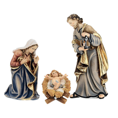 Stable and set of 27 pieces in painted wood Kostner Nativity Scene 12 cm 4